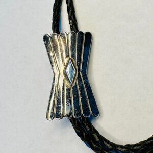 Vintage Sterling Silver Hourglass Bolo Tie